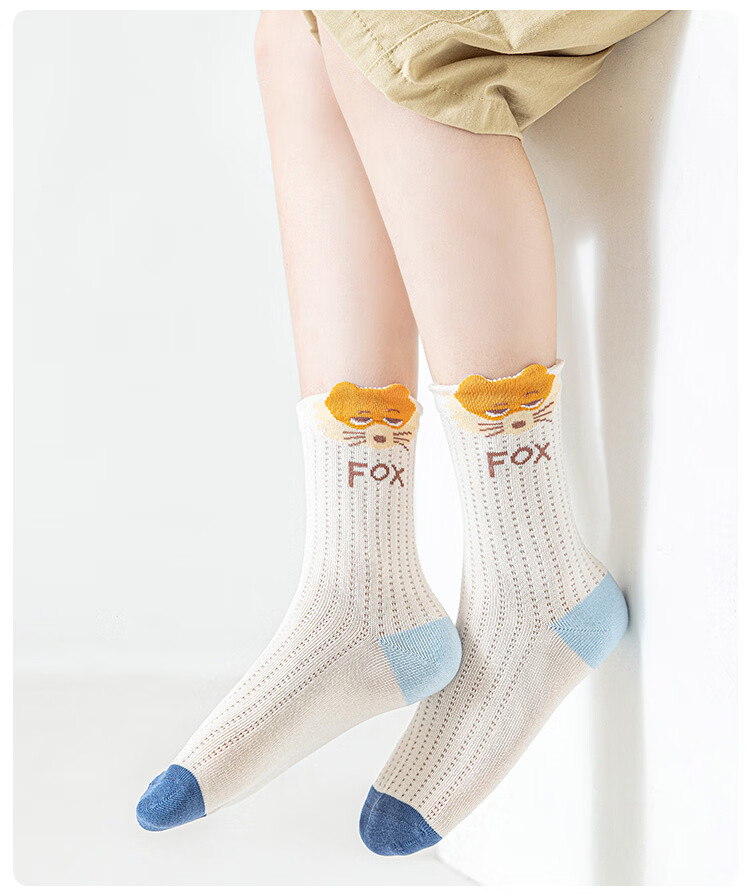 Little Pig Banner Summer Mesh Thin Children's Socks Xinjiang Cotton Class A Seamless Cute Cartoon Kids Baby Cotton Socks 5