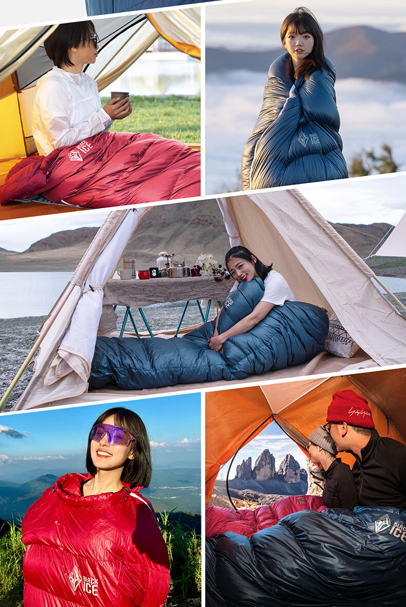 BLACKICE G Series Mummy Goose Down Sleeping Bag Camping Warm Adult Sleeping Bag G700 (New Standard) Red/M 19