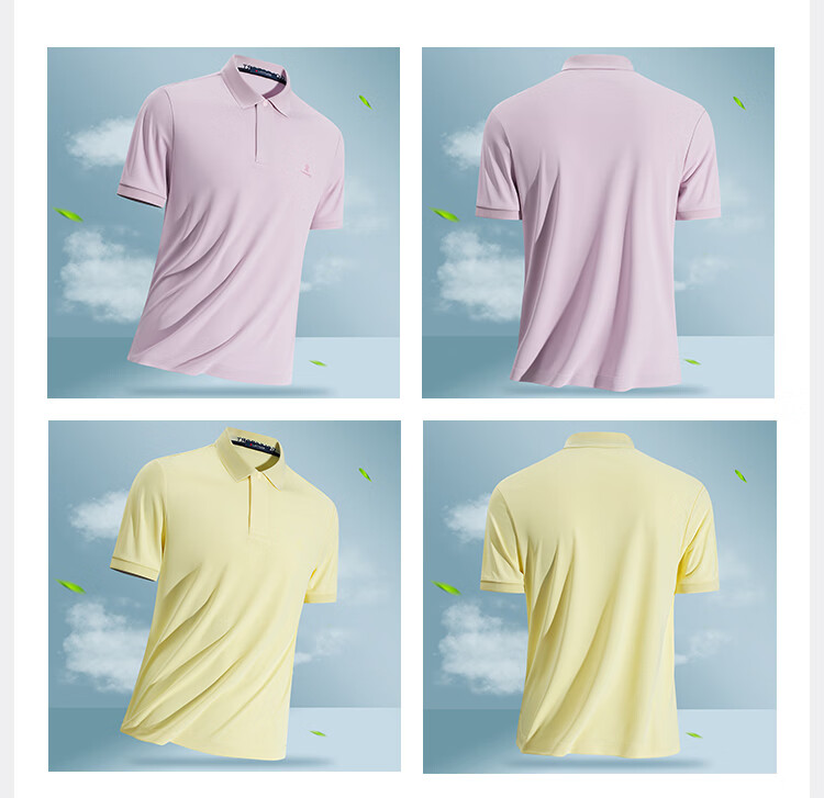 MONTAGUT Men's Short Sleeve Polo Shirt Summer Waffle Ice Silk Breathable T-Shirt Deep Space Black L/50 5