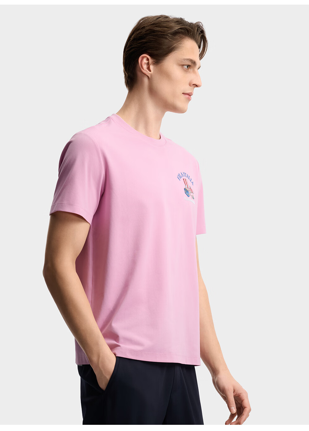 FILA Official Men's Knitted Short Sleeve Shirt 2026 Summer New Casual Cool Comfortable Dry Embroidered T-Shirt 17