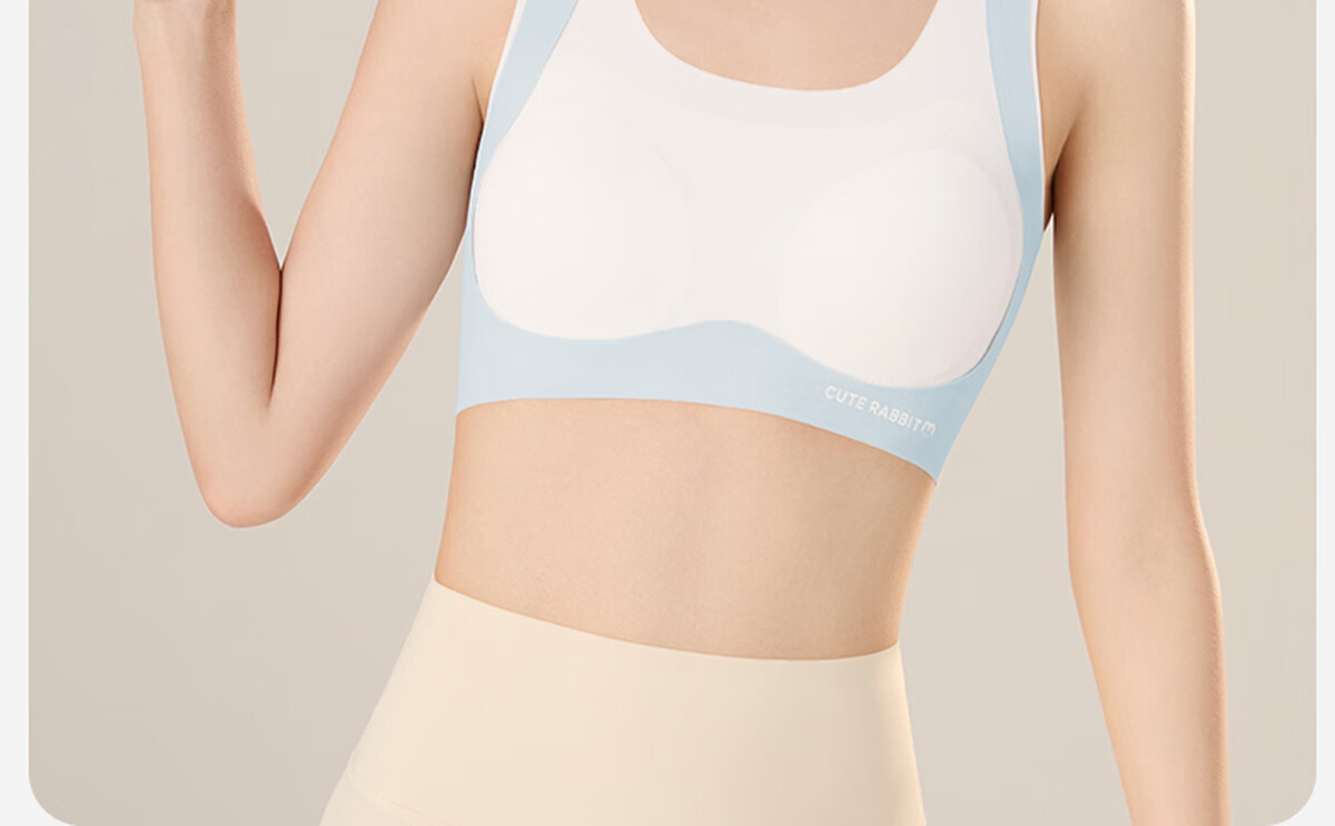 Miiow Junior High School Fixed Cup Bra Shockproof Girls Vest Adolescent Development Underwear High School Sports Seamless Bra 39
