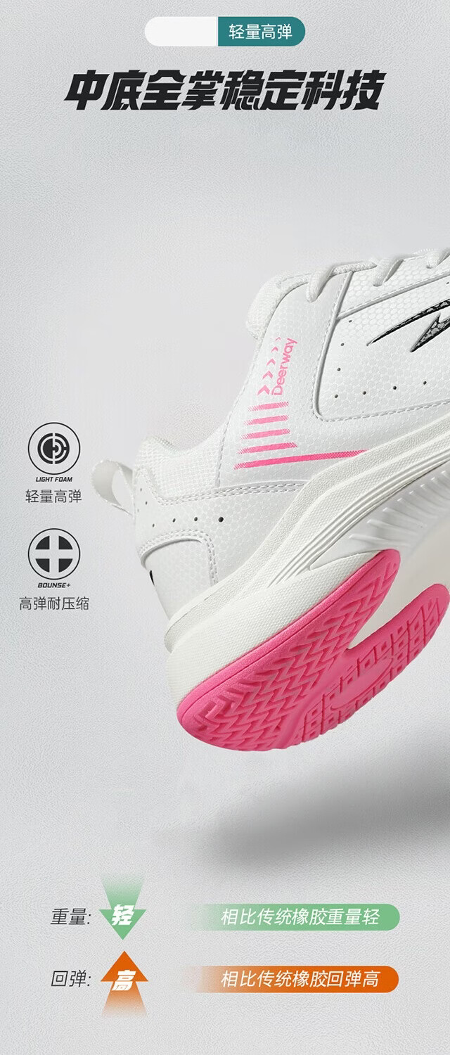 DEERWAY Badminton Shoes Youth Adult Universal Casual Soft Sole Non-Slip Sports Leisure Shoes Black Size 40 4