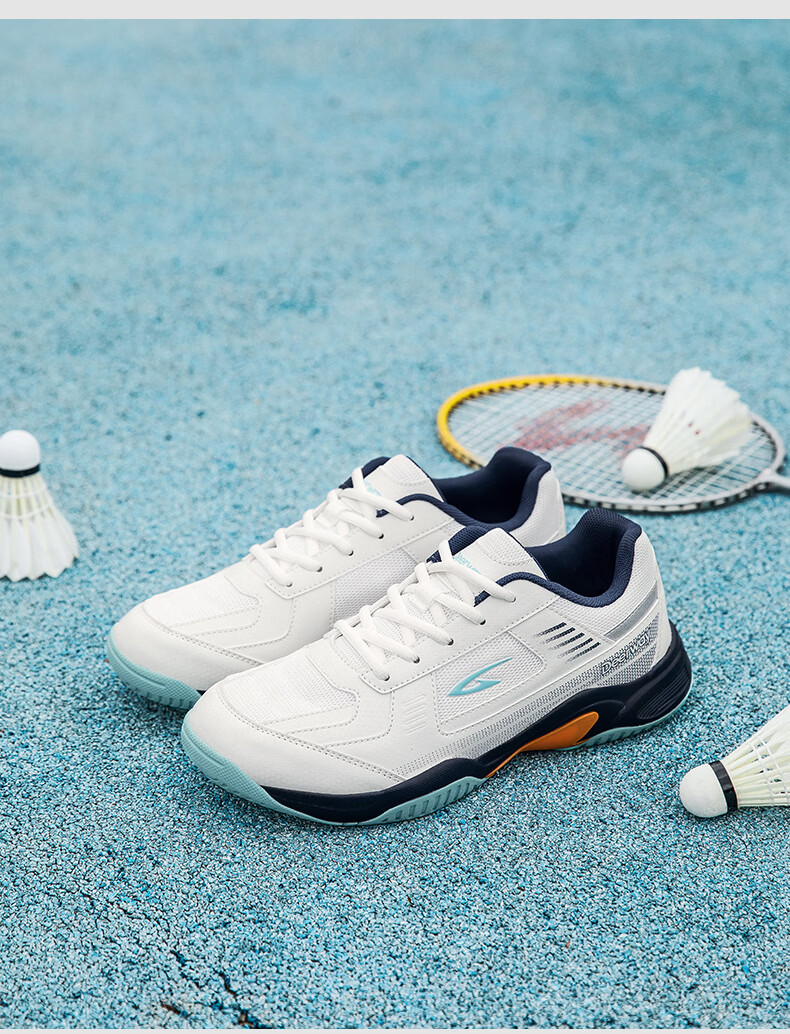 Delhui Badminton Shoes Unisex Student Professional Competition Breathable Durable Non-slip Training Sports Shoes Gray Blue Size 39 13