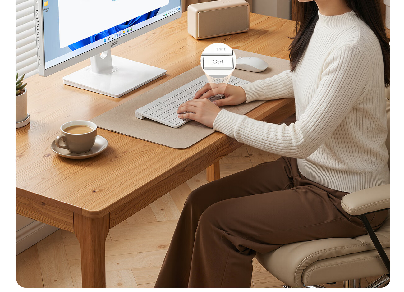 AOC 27-inch All-in-One PC HD AI Office Commercial Home Study Desktop Computer (12th Gen Core i5-12450HX, 16GB RAM, 1TB SSD, Keyboard and Mouse) 11