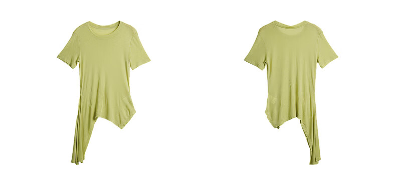 Olrain European Style Summer New French Tie Slim Fit High-End Versatile Short Sleeve T-Shirt for Women Green M 23