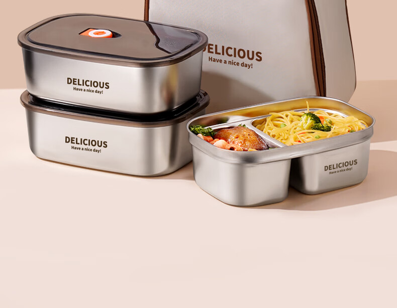 Ymer 316L Stainless Steel Insulated Lunch Box Microwave Safe Office Canteen Compartment Bento Box 25