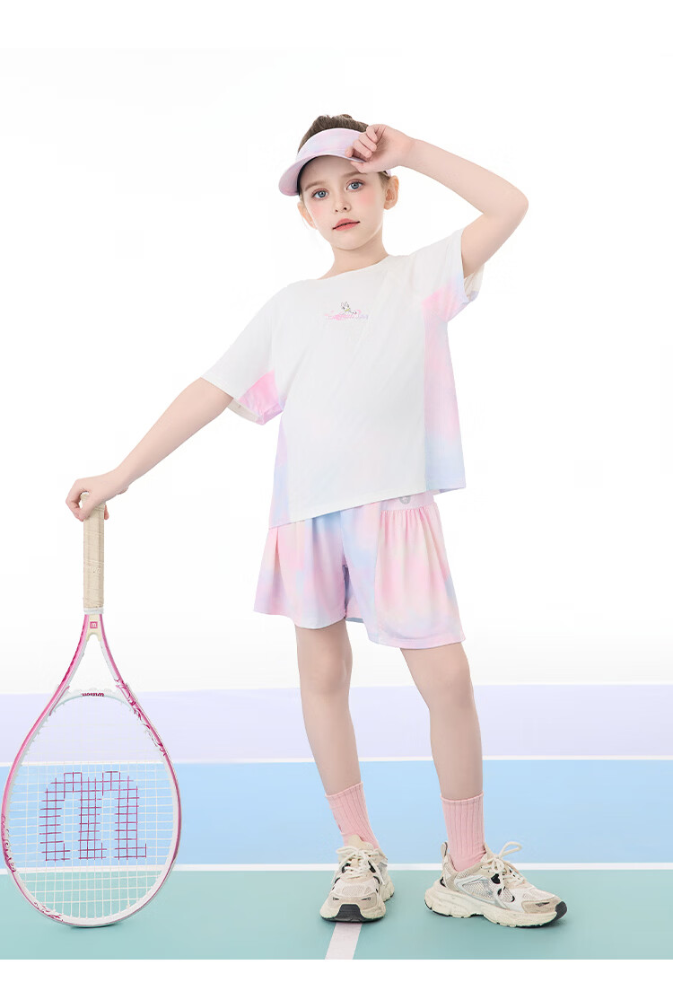 Disney Kids Summer Outfit 2026 New Outdoor Sports Casual Set Purple Tie-Dye Size 110 30