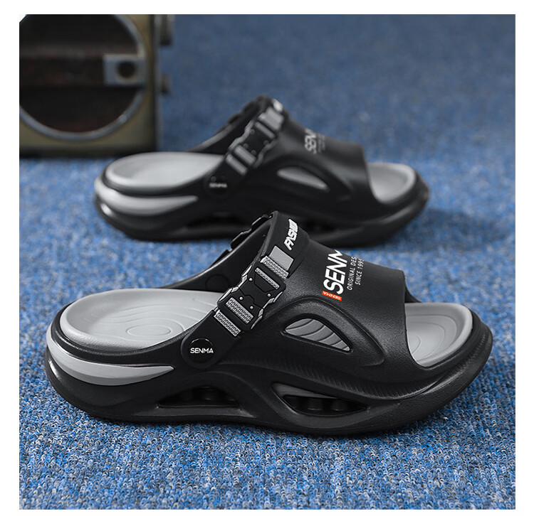 Senma Men's Sandals 2026 New Summer Anti-Slip Odor-Resistant Slide Sandals Dual-Purpose for Driving Beach Shoes 5