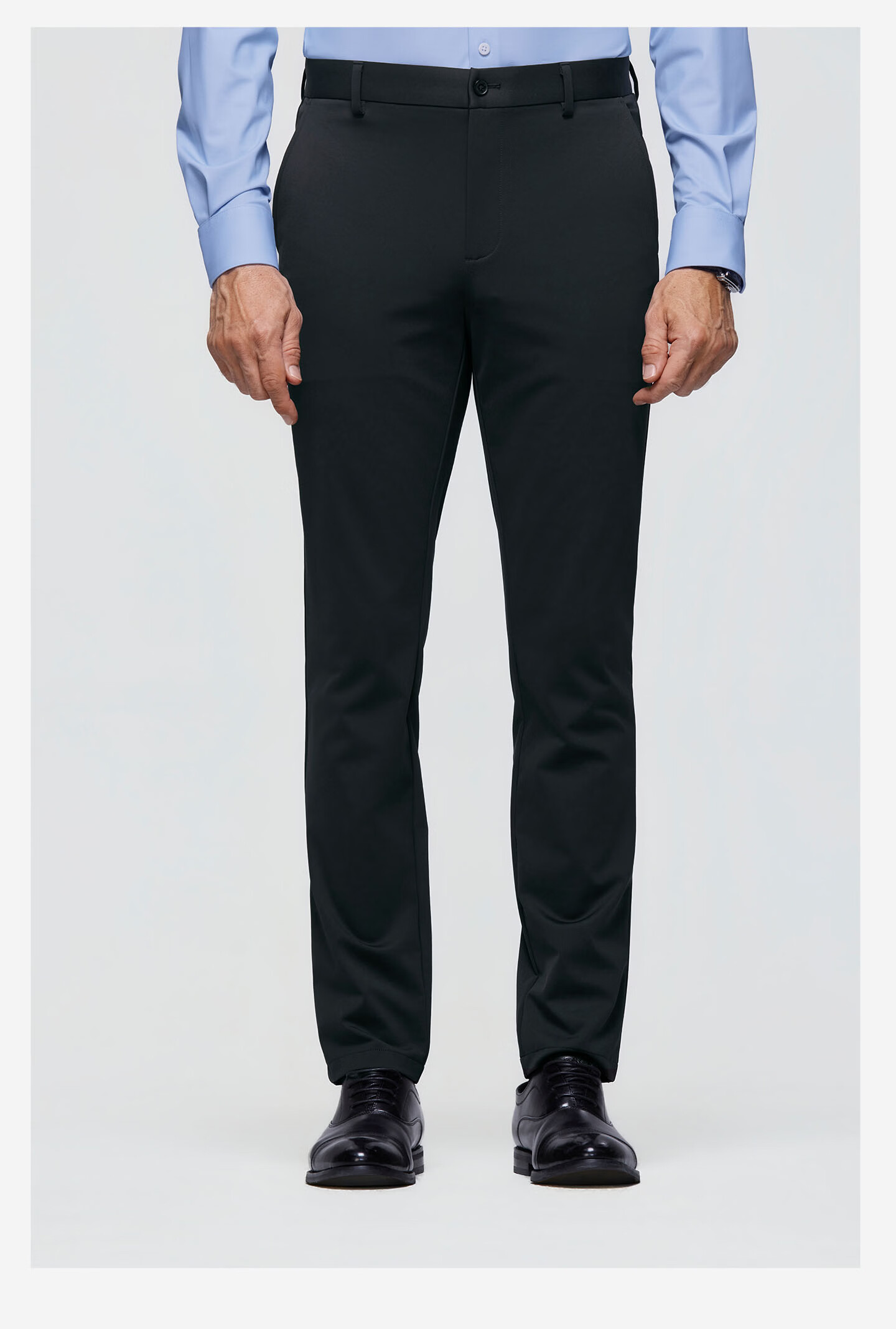 Ouding [Lycra Linen] First Class High Elastic Casual Pants Changmai Air Comfortable Wrinkle-Free Trousers Ink-Dyed Gray 34 9