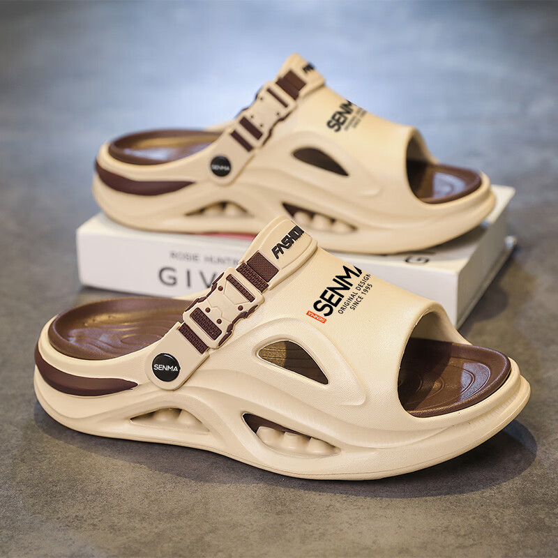 Senma Men's Sandals 2026 New Summer Anti-Slip Odor-Resistant Slide Sandals Dual-Purpose for Driving Beach Shoes 9