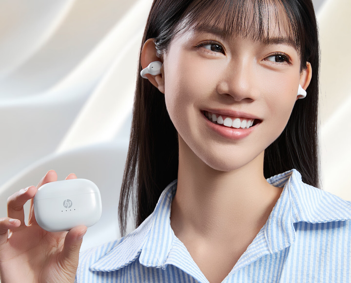 HP [2026 Latest Model | Berlin Sound] Bluetooth Clip-On Sports Wireless Call Noise-Cancelling Bone Conduction Headphones for Running with Long Battery Life and Comfortable Non-In-Ear Design 2