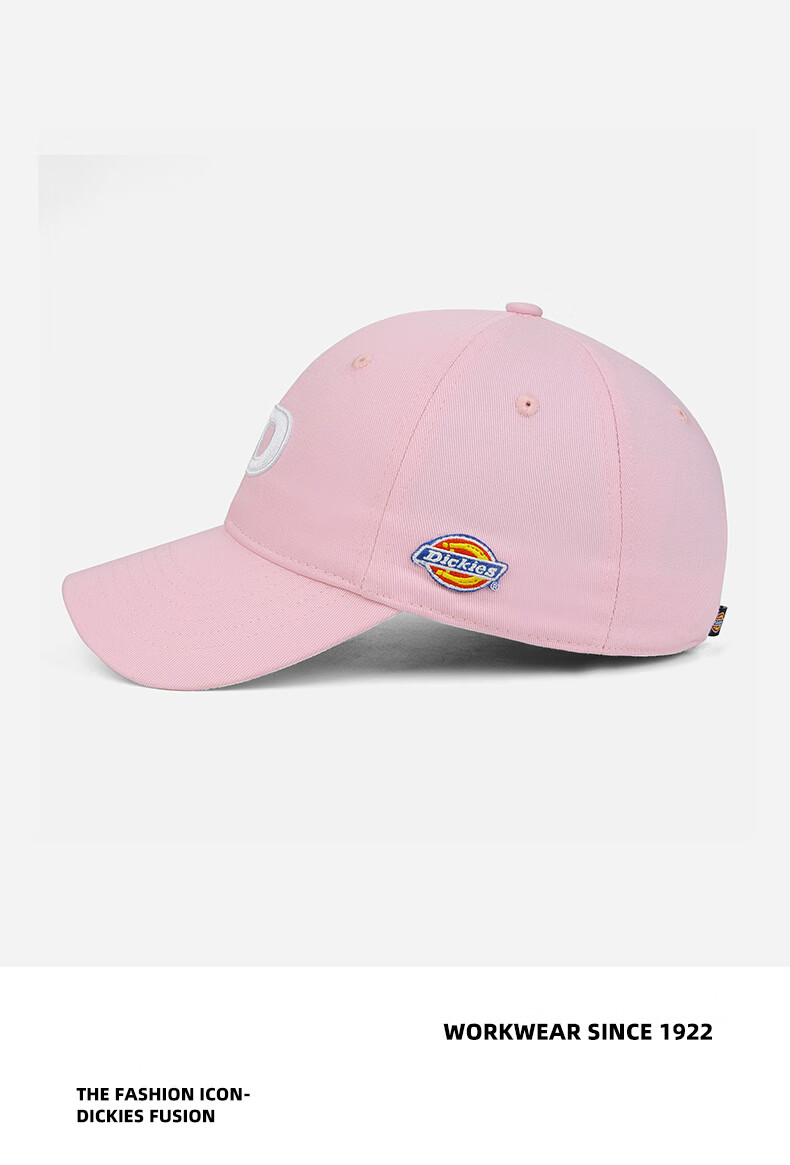 Dickies American Letter Embroidered Baseball Cap Unisex Slim Face Soft Top Sunshade Visor Hat Black 12
