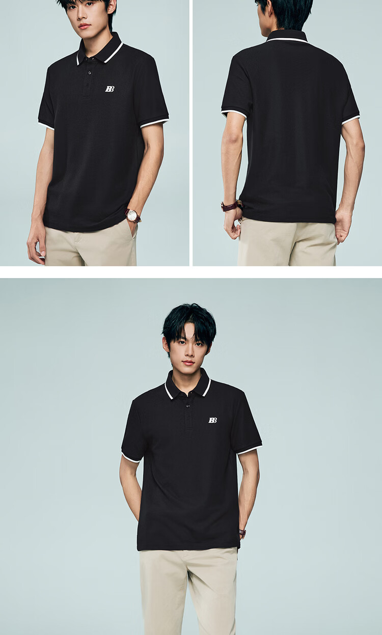 Giordano 2026 Summer High-Tech Cooling Sun Protection Embroidered Color-Block Collar Short Sleeve Polo Shirt Men 13016219 17