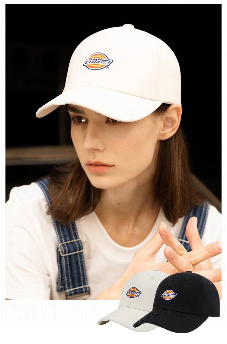 Dickies Hard Top Embroidered Baseball Cap Unisex Adjustable Sunshade Sports Casual Hat Gray 2
