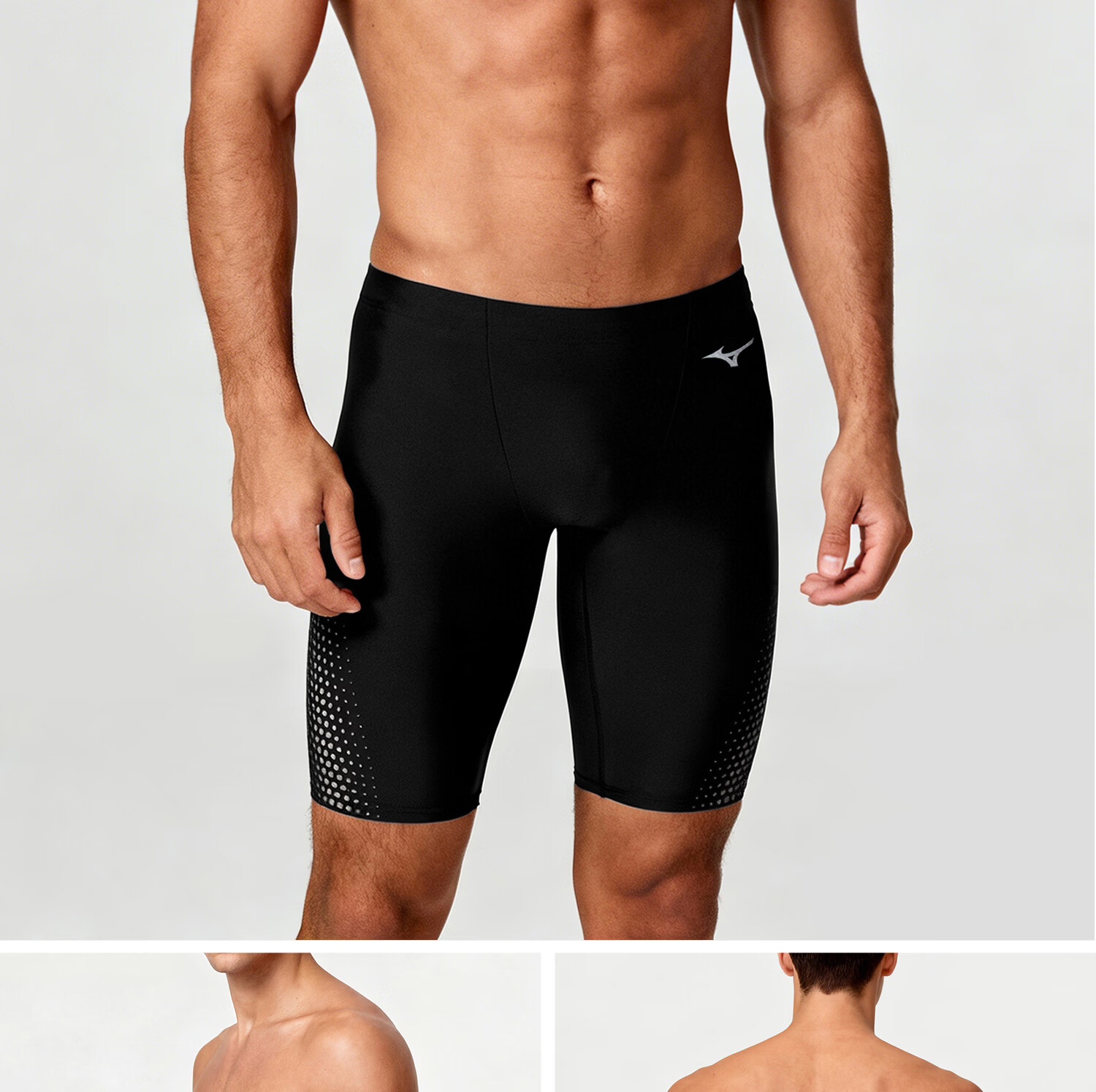 MIZUNO Men's Swim Trunks, Anti-Embarrassment, Large Size, Long Style, Knee-Length, Professional Quick-Dry Chlorine-Resistant Swimwear, Equipment B1127 Black 2XL 33
