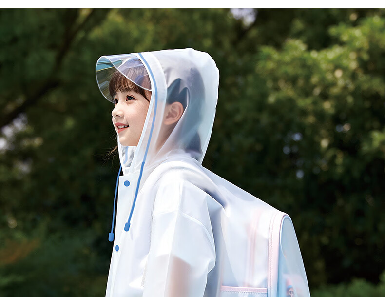 Yucheng 2026 New Disposable Children's Raincoat for Primary School Students with Backpack Slot, Long Thickened Portable Travel Raincoat 19