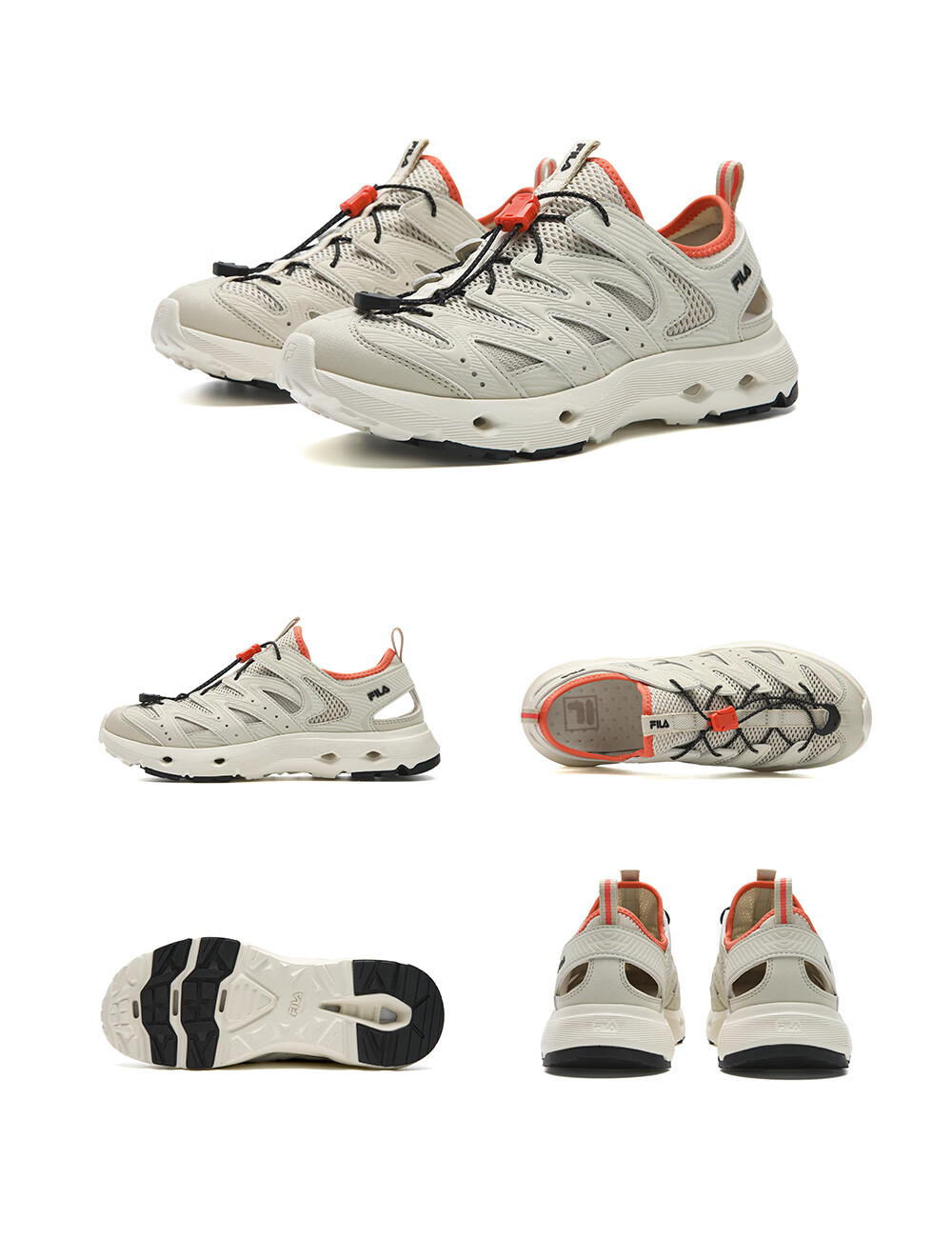 FILA Official WAVY 1+ Women's Wave Creek Sandals 2026 Summer Breathable Casual Shoes 24