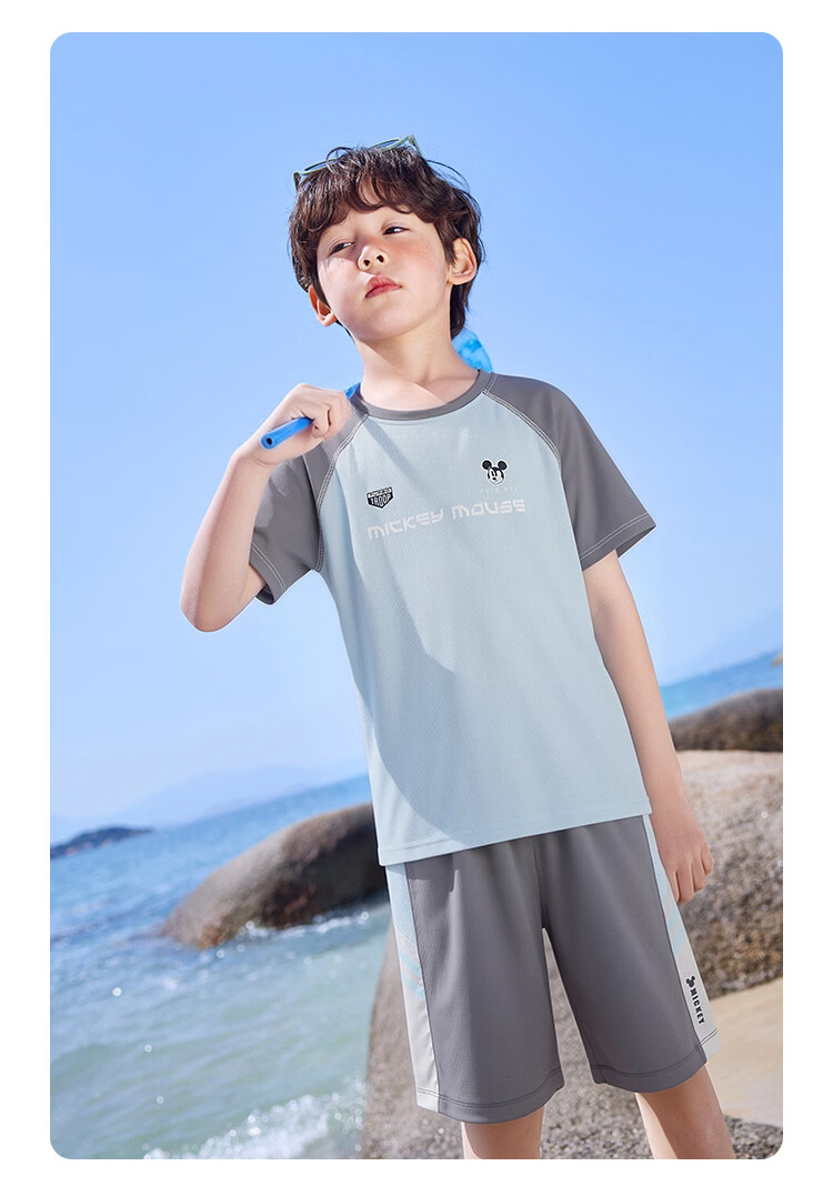 Disney Kids Summer Outfit 2026 New Outdoor Sports Casual Set Purple Tie-Dye Size 110 22
