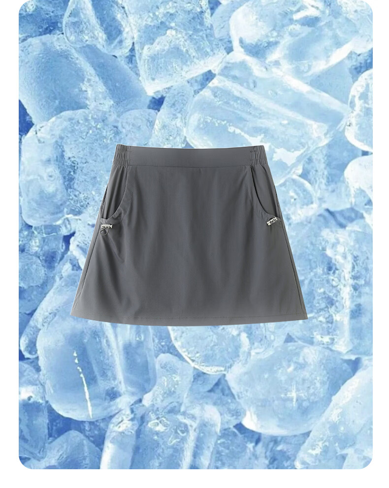 Langsha Women's Summer High-Waist Thin A-Line Workwear Skirt Elastic Waist Cool Comfortable Versatile Short Skirt 4
