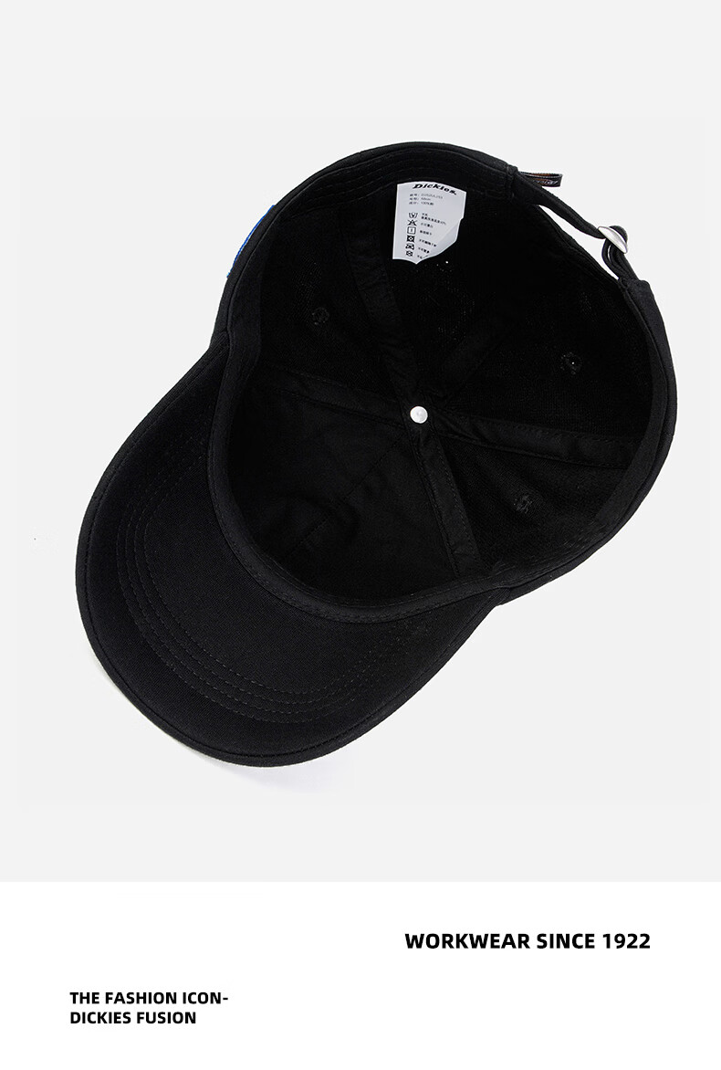 Dickies Cotton Soft Top Baseball Cap Unisex Couple Style Slim Face Duckbill Hat American Sunshade Embroidered Black 8