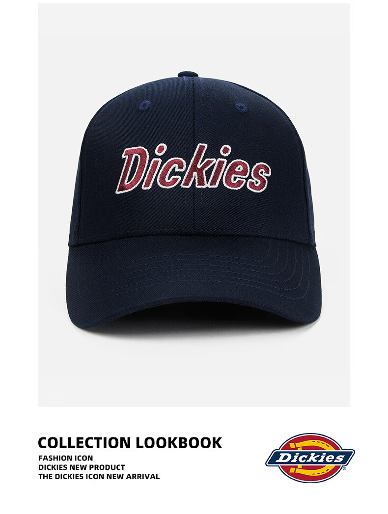 Dickies Vintage Hard Top Baseball Cap Unisex Adjustable Velcro Duckbill Hat Navy Blue Outdoor Sunshade Cap 11