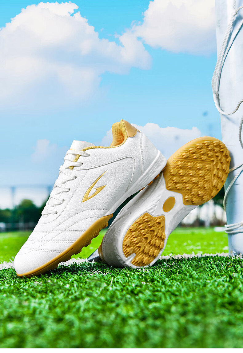 Delhui Football Shoes TF Turf Studs Unisex Youth Adult Non-Slip Wear-Resistant Soccer Cleats White Black Size 38 16