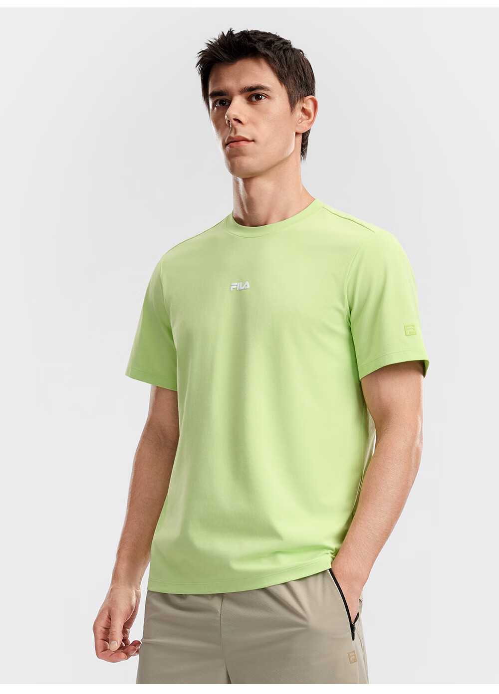 FILA Official Ning Zetao Men's Knitted Short Sleeve Shirt 2026 Summer Fitness Sports Moisture-Wicking Quick-Dry T-Shirt 7