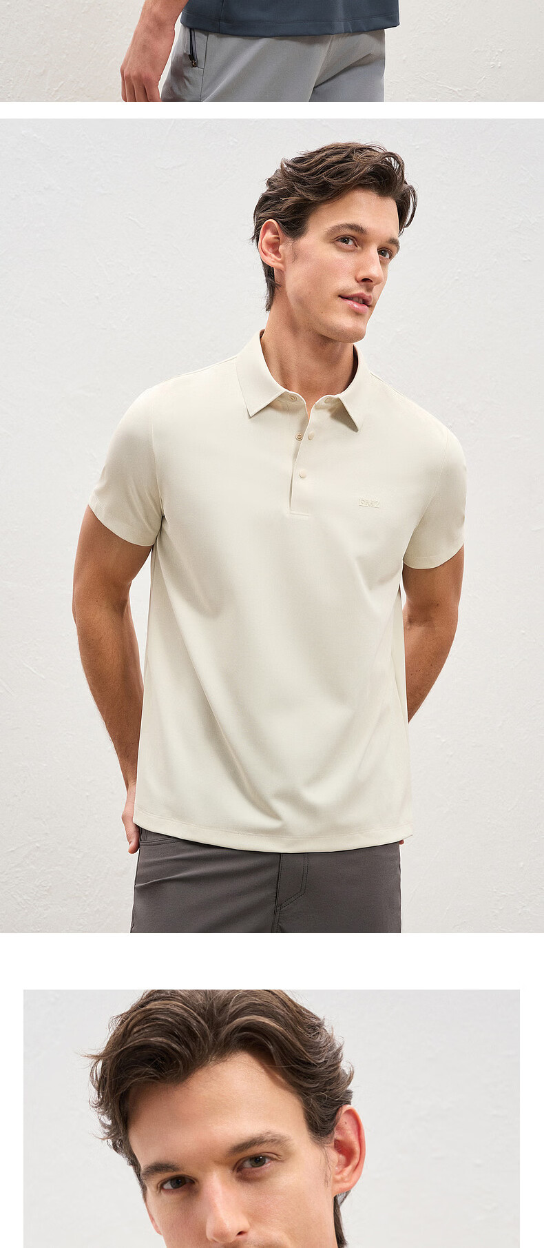 EMZ Ordos Men's Short Sleeve Polo Shirt Quick-Dry Breathable Cool Skin-Friendly Business Casual Commuter T-Shirt 17