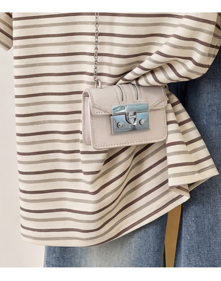 TonLion 2026 Summer New Women's Short Sleeve T-Shirt Casual High-End Summer Striped Loose Top 9