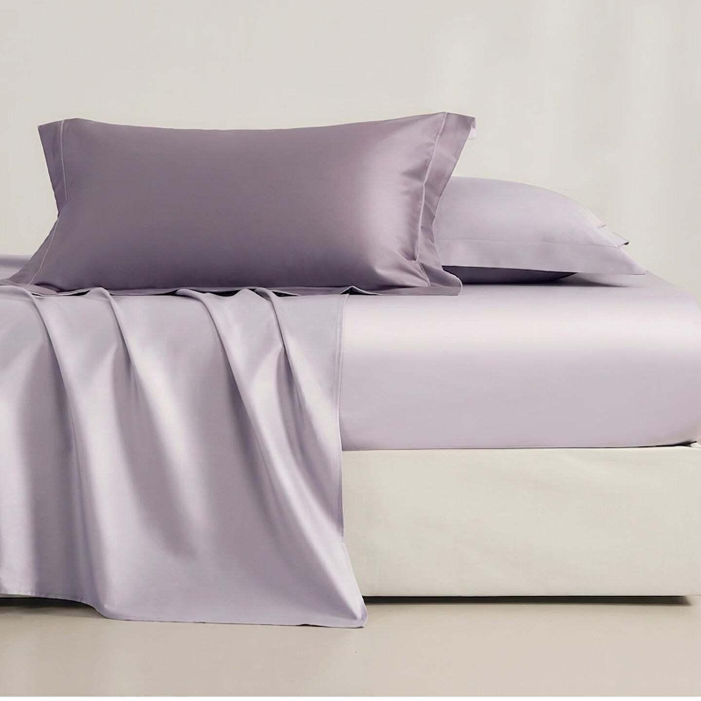 JIEBO 100-Count Long-Staple Cotton Sateen Pillowcases Pure Cotton Pillowcase Pair AB Version Design 48x74cm 7