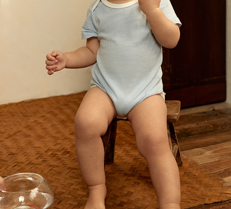 Koala Baby Bodysuit Summer Thin Fruit Checkered Cotton Mesh Cooling Baby Romper 13