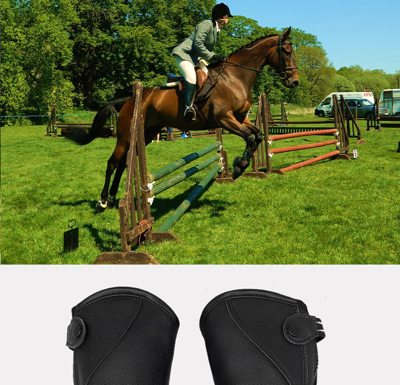 马术护腿男女马术牛皮护腿皮软骑马护腿儿童骑士装备护具马术用品