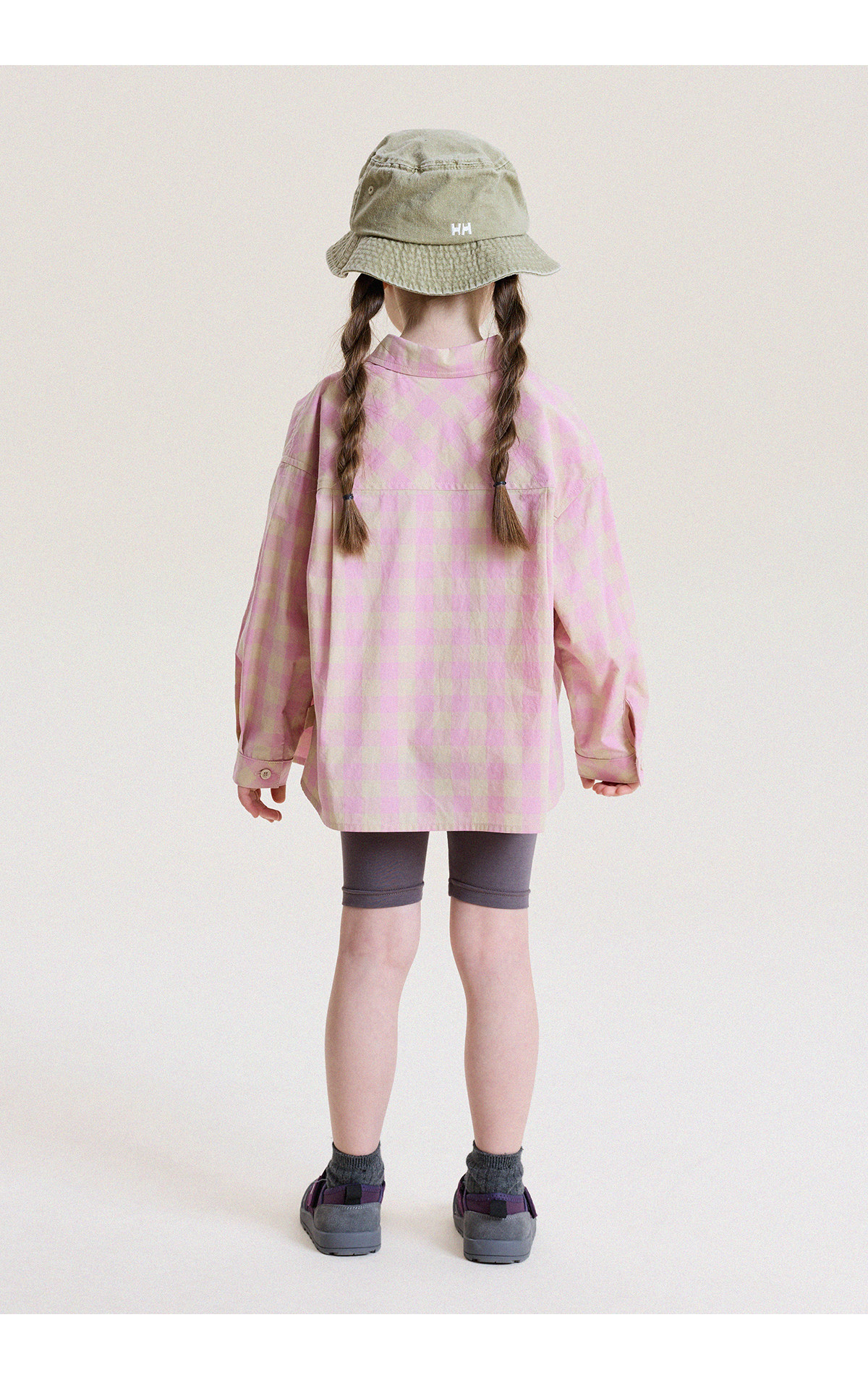 YoonA Mom Girls 2026 Spring Summer Elegant Plaid Shirt Summer Sun Protection Shirt Pink In Stock Size 140 23