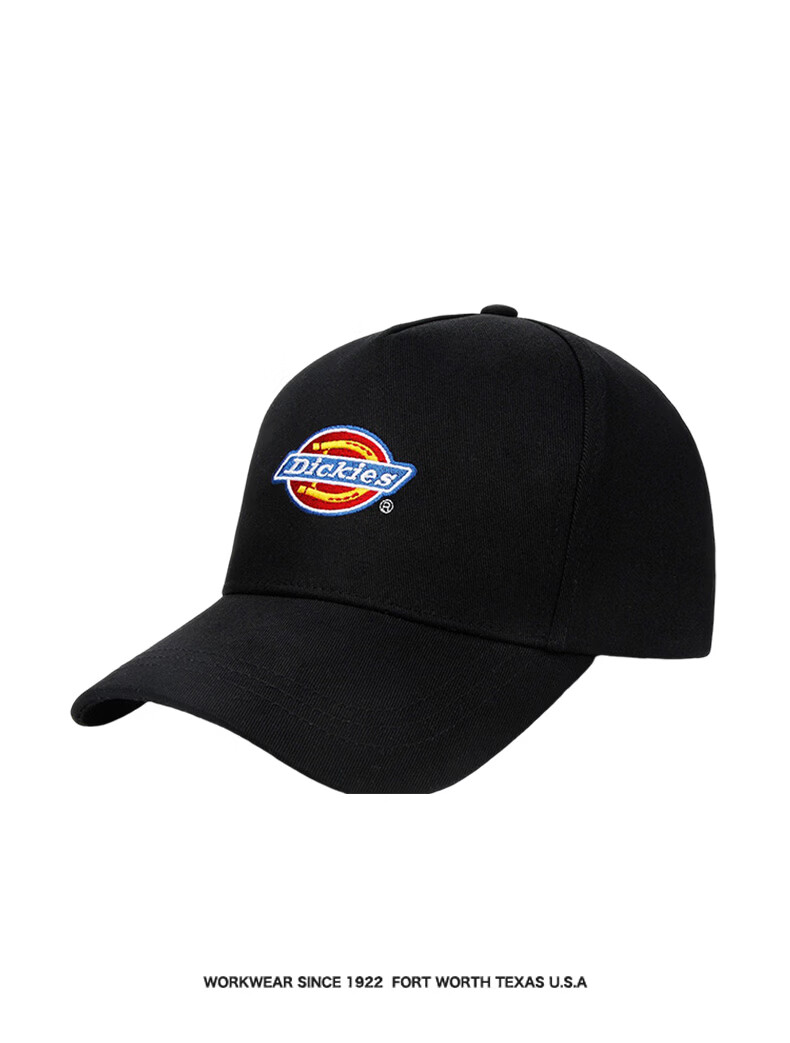 Dickies Vintage Velcro Hard Top Baseball Cap Unisex New Duckbill Hat Slim Face Outdoor Sunshade Black 6