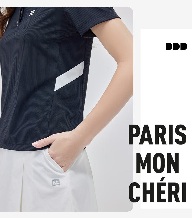ELLE ACTIVE Colorblock Sports Polo Shirt Women Summer Slim Fit Versatile T-Shirt Short Sleeve Casual Commuting Black XL 9