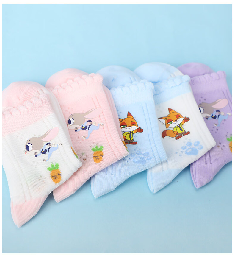 Disney Zootopia Girls Socks Spring Summer Thin Mesh Princess Judy Cotton Socks 11