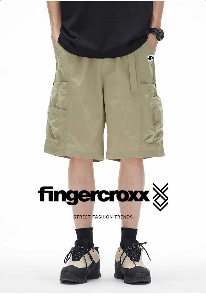Fingercroxx IT Quick-Dry Work Shorts Men 2026 Summer Thin Loose Fit Casual Five-Point Pants Apricot M 5