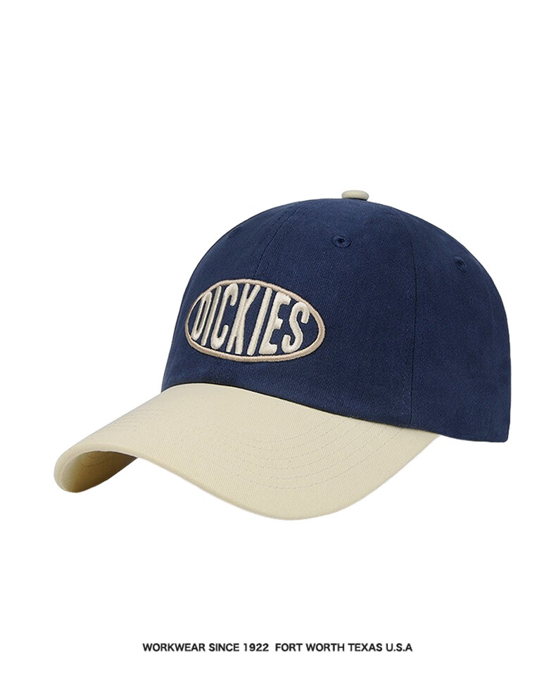 Dickies Embroidered Letter Colorblock Baseball Cap Unisex Large Brim Soft Top Slim Face Burgundy Duckbill Casual Hat 19