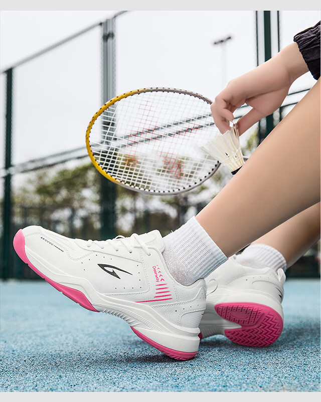 DEERWAY Badminton Shoes Youth Adult Universal Casual Soft Sole Non-Slip Sports Leisure Shoes Black Size 40 6