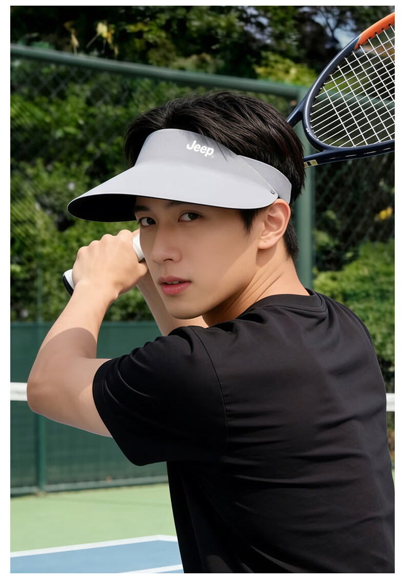 JEEP Jeep Sun Protection Open-Top Hat Men's Summer Outdoor Sports UV Protection Adjustable Sunshade Cap 12
