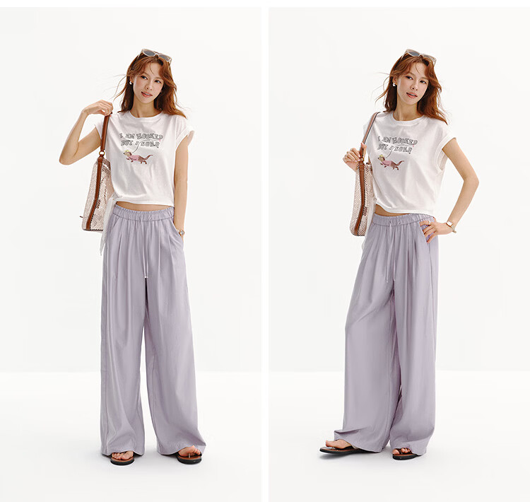 Semir Casual Pants Women Summer Pleated Loose Textured Wide-Leg Pants 2026 Milk Puff Pants 101326127018A 13