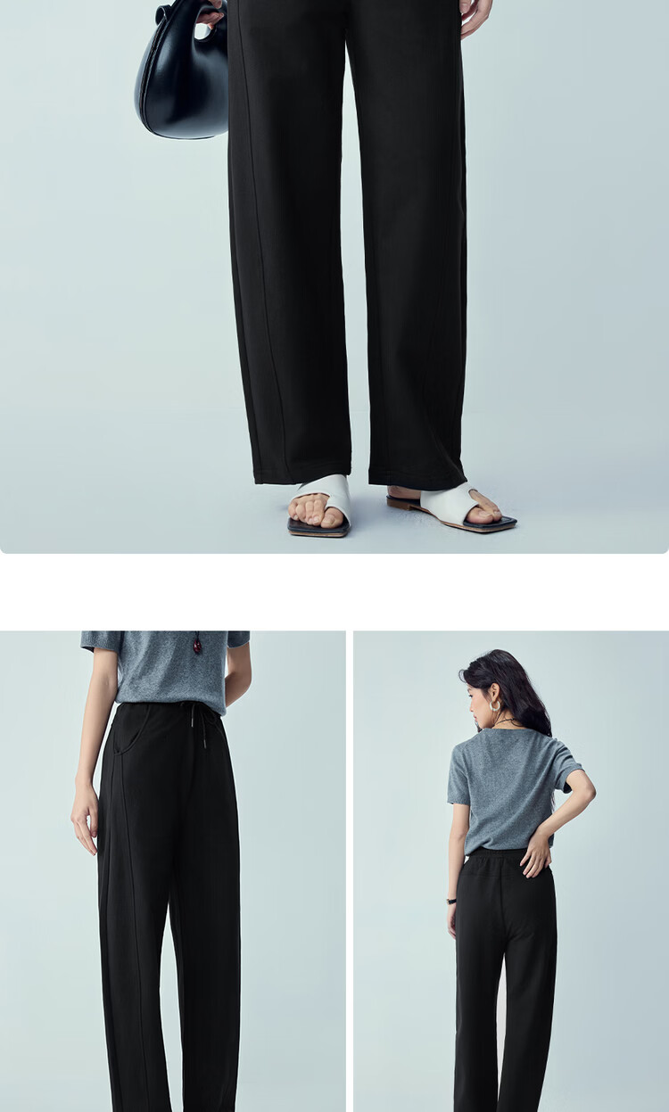 Giordano Women's 2026 Summer Pure Cotton Drawstring Elastic Waist Sports Sweatpants Casual Curved Pants 05416458 15