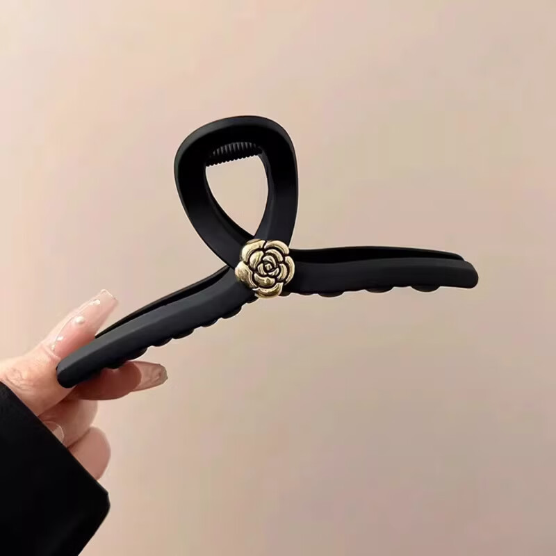 Idair Vintage French Camellia Hair Clip Women's Shark Clip Elegant Hairpin Birthday Gift 5