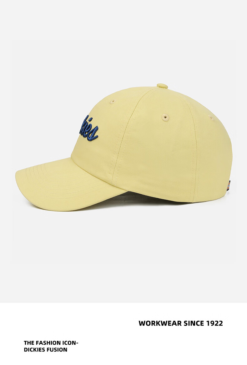 Dickies Casual Retro Baseball Cap Unisex Embroidered Letter New Duckbill Hat Yellow 13