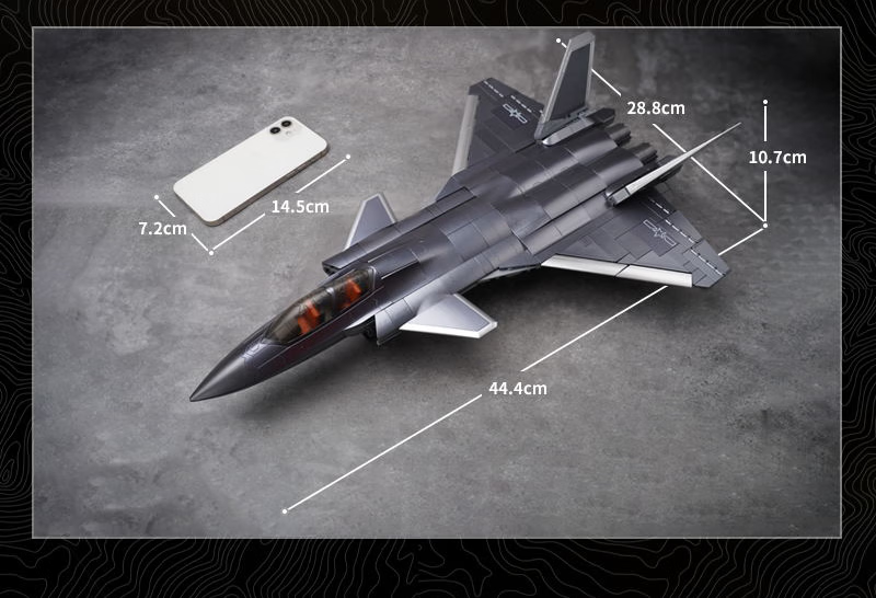 Qimiao Building Blocks Great Power Fifth Generation Invisible Fighter J-20S Model Toy Assembly Gift Ornament 9