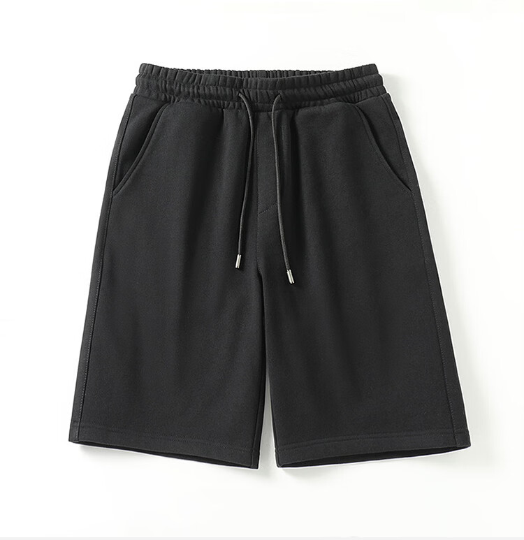 Baleno Men's Casual Summer Outdoor Sports Cotton Loose Black Knee-Length Shorts 18