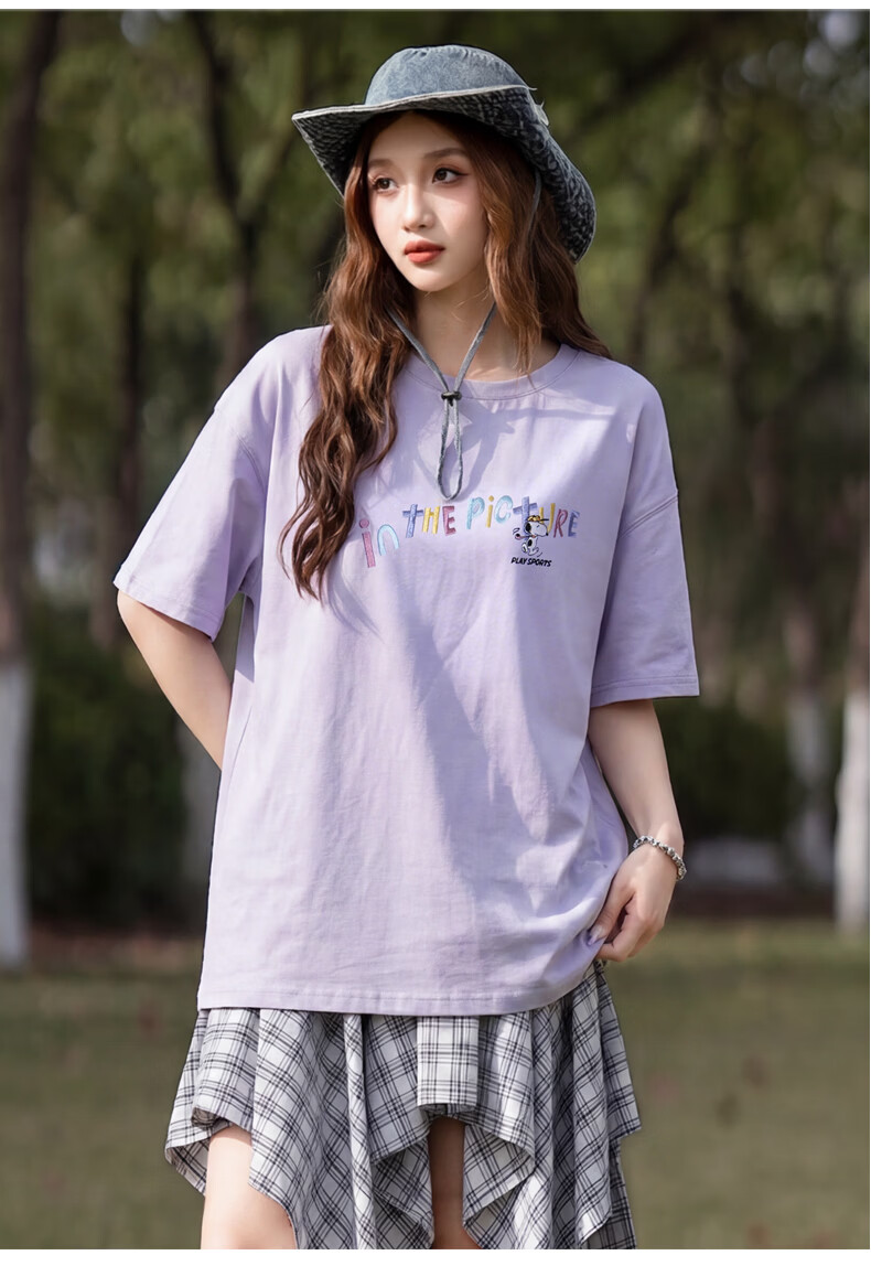 TonLion 2025 Summer Women's Letter Print Short Sleeve T-Shirt [Snoopy Collaboration] 17