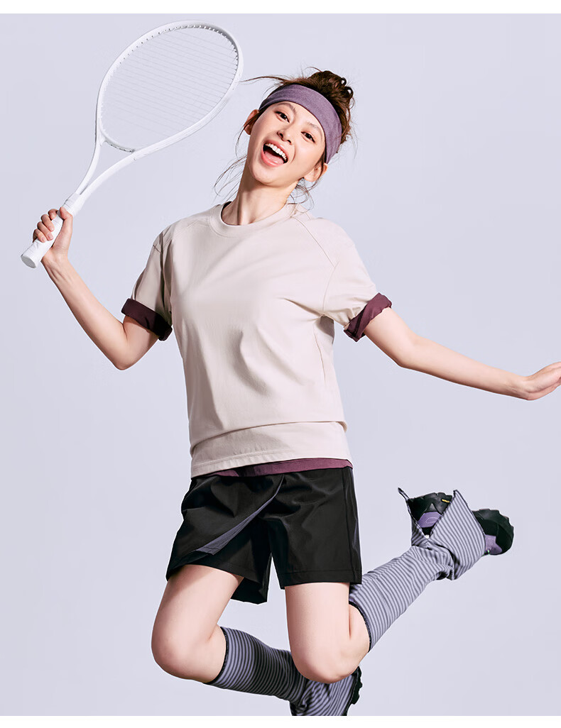Clothing Cool Feeling Breathable Moisture-Wicking Skin-Friendly Stretch Comfortable Unisex T-Shirt Sports Short Sleeve Couple Style Khaki XL 17