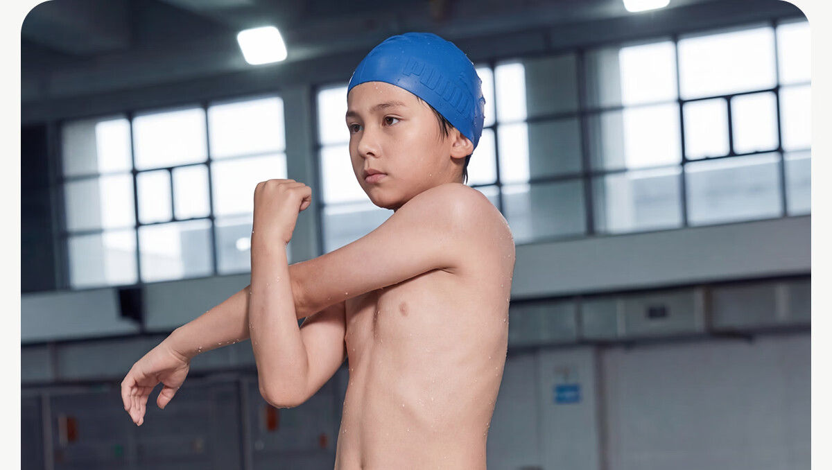 PUMA Kids Swimwear Swim Trunks Casual Sports Yarn-Dyed Sun Protection Boys Swim Shorts Comfortable High Elasticity Children's Swimming Trunks 23
