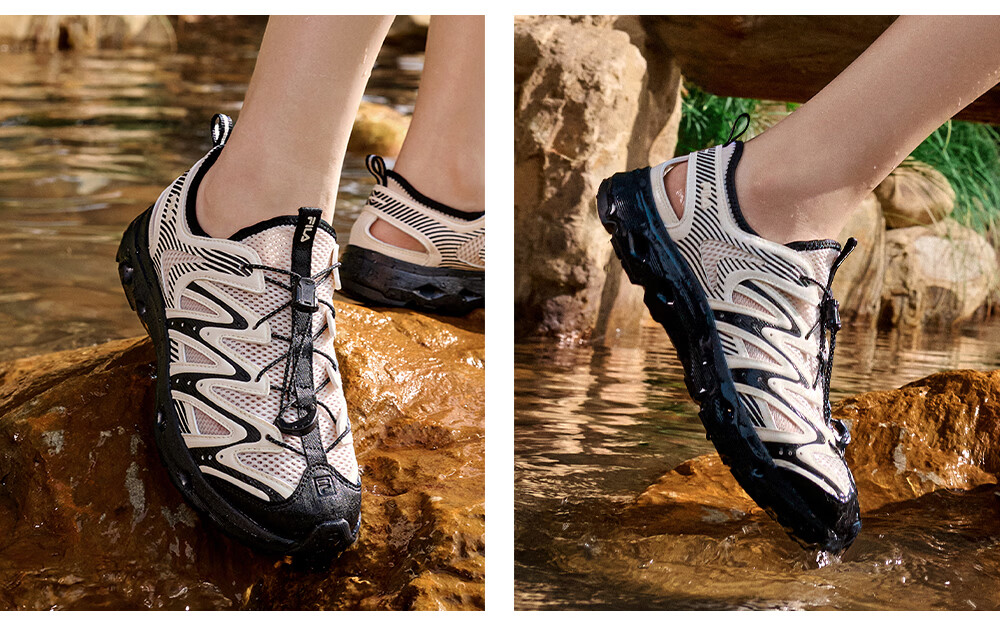 FILA Official WAVY 1+ Women's Wave Creek Sandals 2026 Summer Breathable Casual Shoes 10